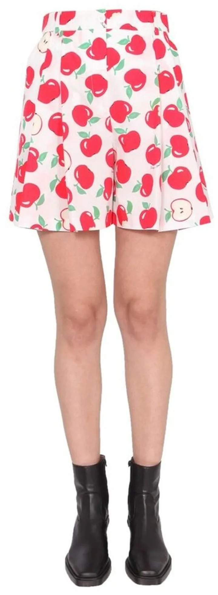 Boutique Moschino Apple Printed High-Waisted Shorts