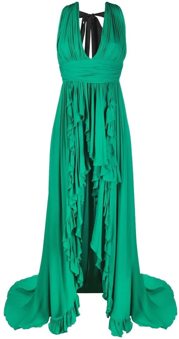 Frilled-Trim Asymmetric Dress