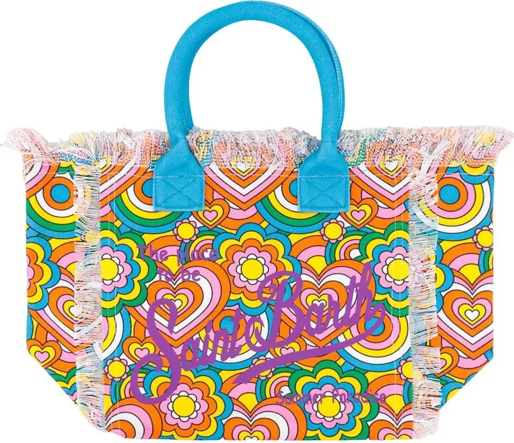 Canvas handbag with Crazy Shapes print