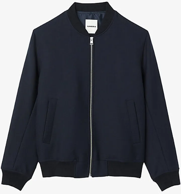 andro Mens Bleus New Teddy Wool-blend Bomber Jacket