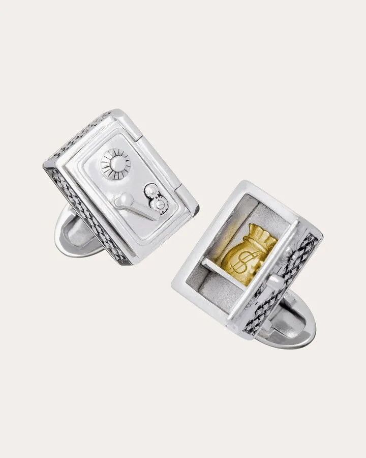 Articulated Safe & Money Bag Cufflinks