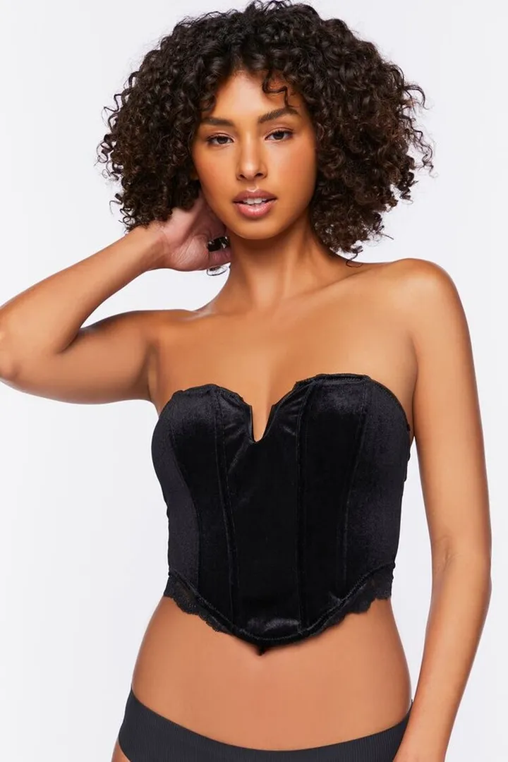 Velvet Lace-Up Corset