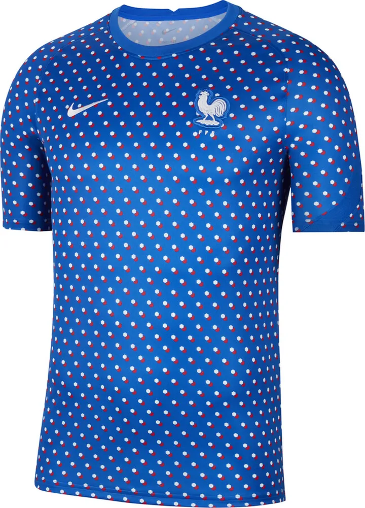 FFF Nike Men's Dri-FIT Short-Sleeve Soccer Top in Blue