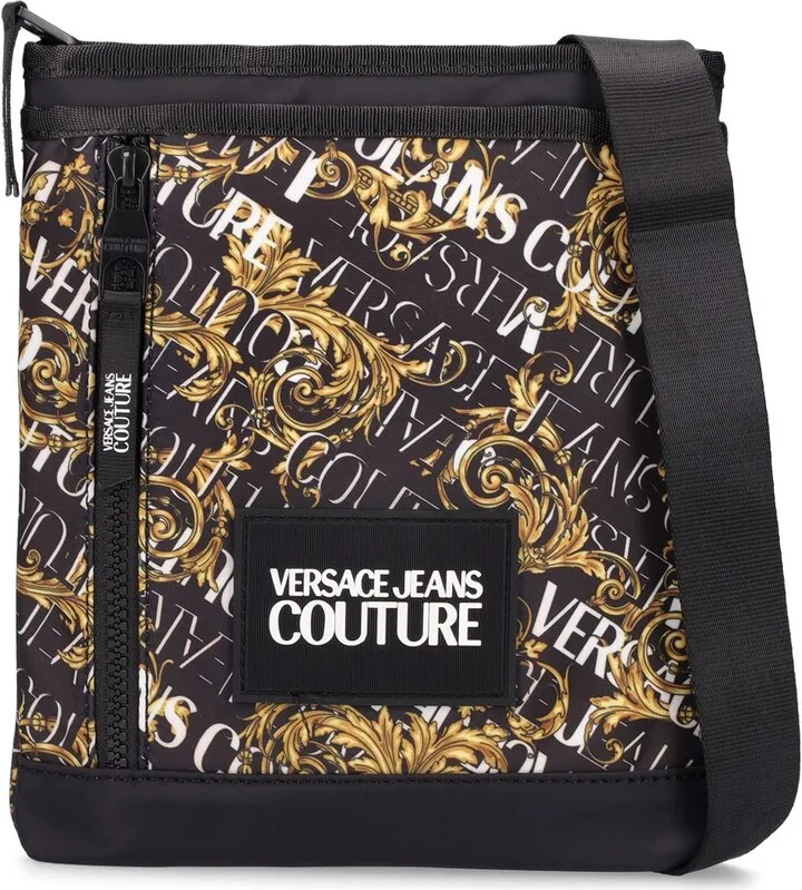 Baroque print nylon crossbody bag
