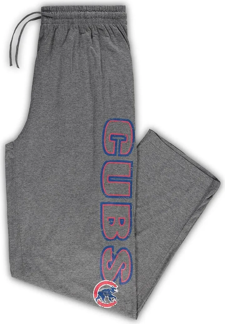 Men's Heathered Charcoal Chicago Cubs Jersey Sleep Pants
