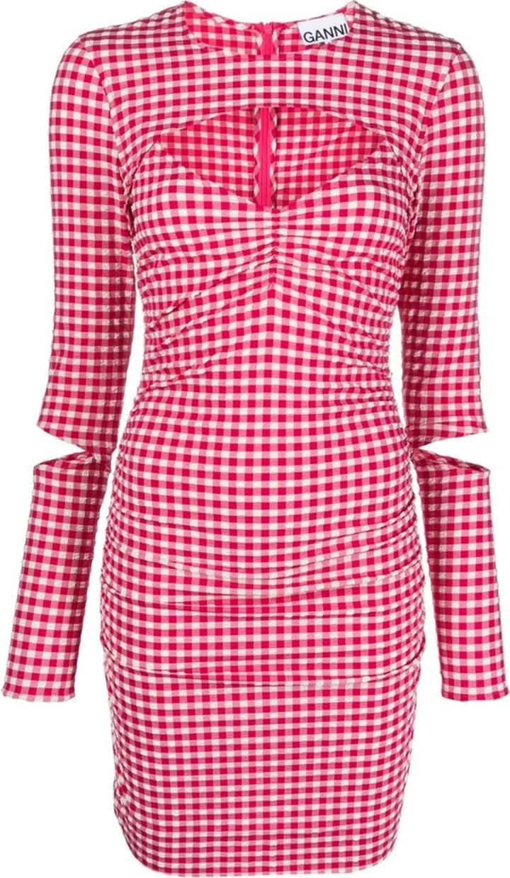 Love Potion checked cut-out minidress