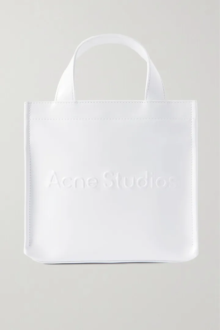 Acne Studios - Mini Embossed Faux Patent-leather Tote - White