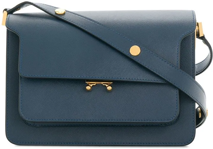 Trunk leather shoulder bag