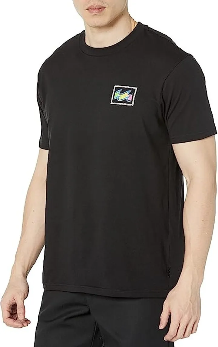 Billabong Crayon Wave Short Sleeve Tee (Black) Men's Clothing