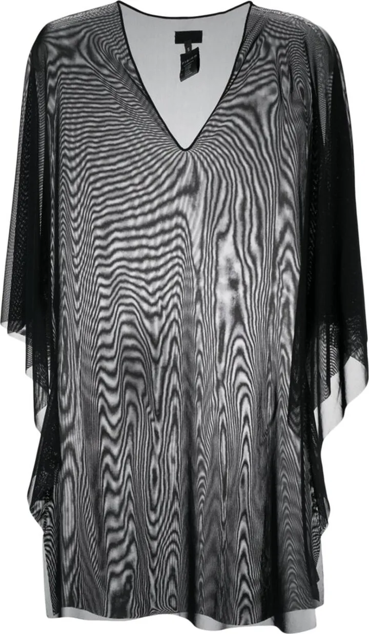 sheer V-neck tunic