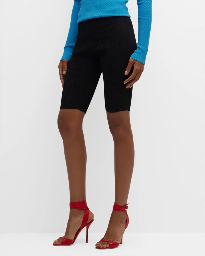 Ribbed Knit Bike Shorts