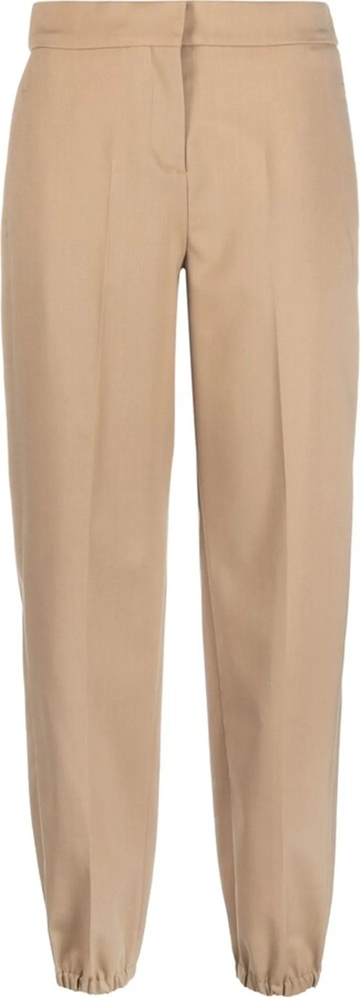 Elasticated-Cuff Straight Trousers