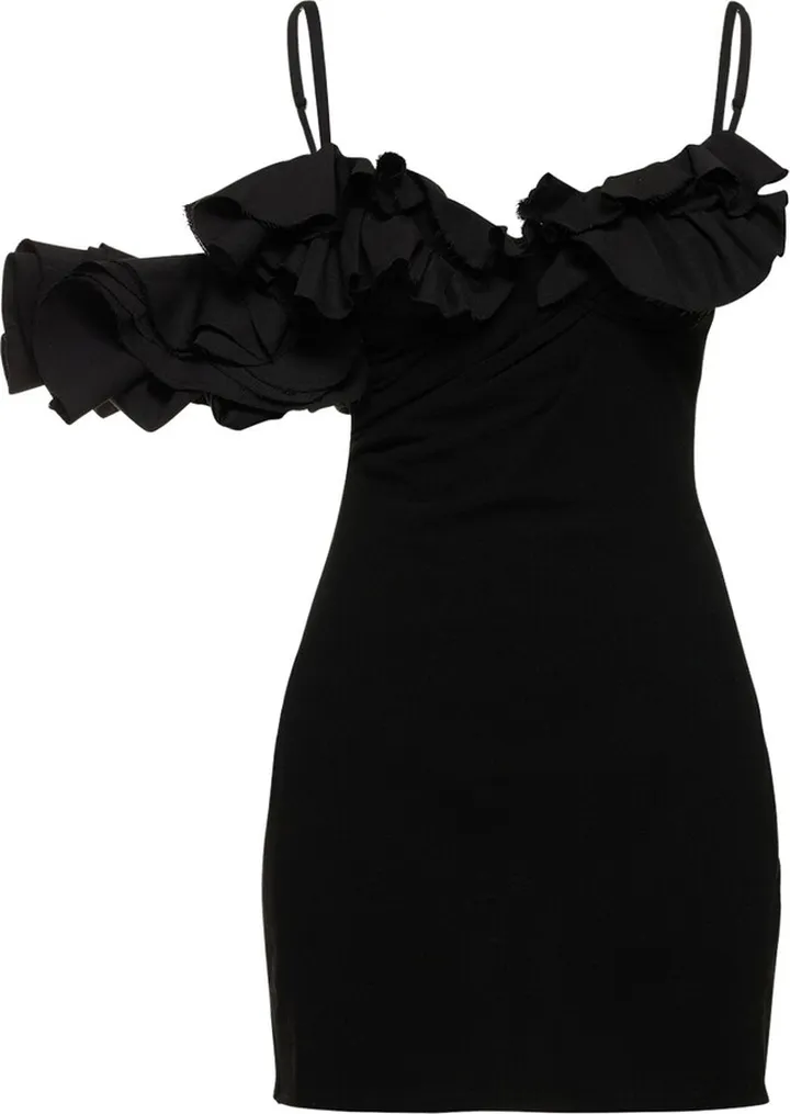 La Robe Duna twill frill mini dress