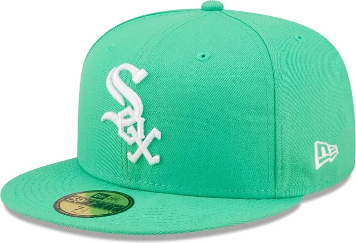 Men's New Era Island Green Logo White Chicago White Sox 59FIFTY Fitted Hat