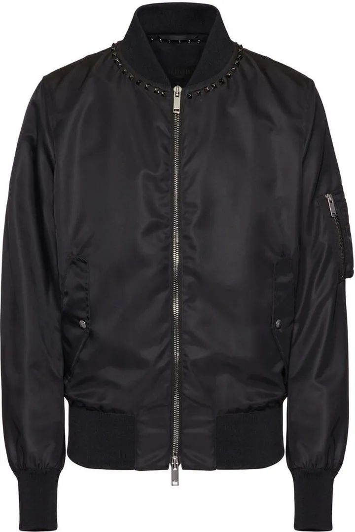 Black Rockstud Bomber Jacket