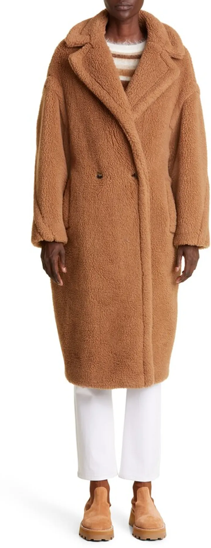 Teddy Bear Icon Faux Fur Coat