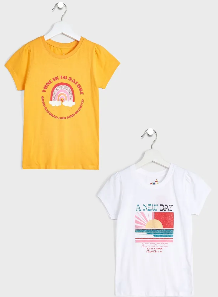 Girls 2 Pack Graphic T-Shirt