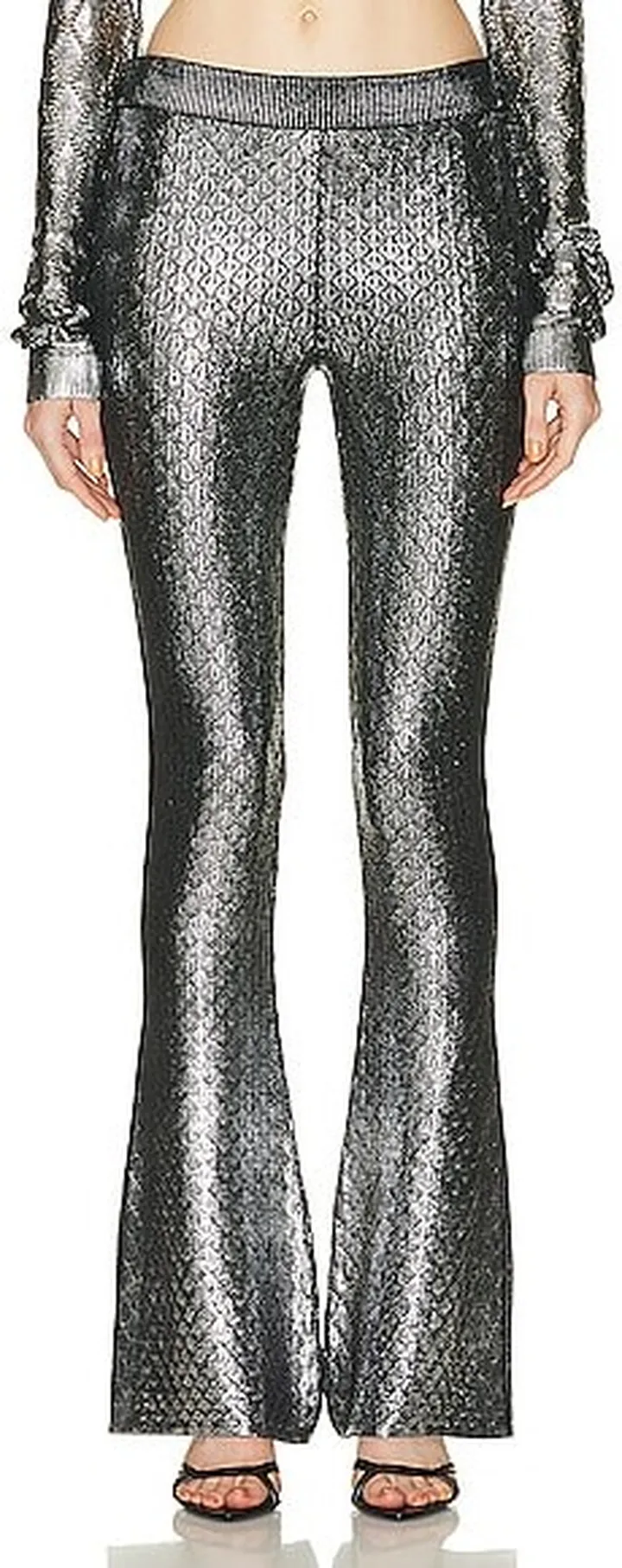 PACO RABANNE Straight Leg Pant in Metallic Silver