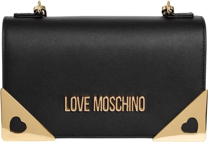 Love Moschino Logo Lettering Chain-Link Shoulder Bag