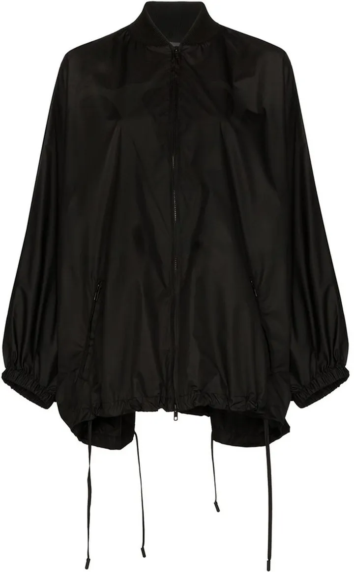 Drawstring Hem Zipped Jacket