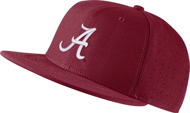 Alabama Nike Unisex College Fitted Baseball Hat in Red