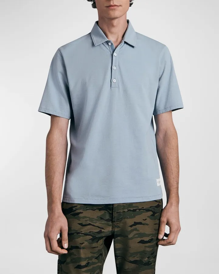 Men's Solid Loopback Polo Shirt