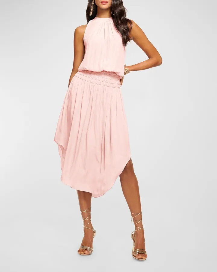 Audrey Sleeveless Blouson Midi Dress
