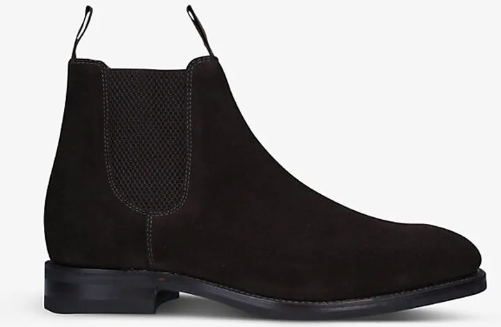 Mens Dark Brown Chatsworth Suede Chelsea Boots