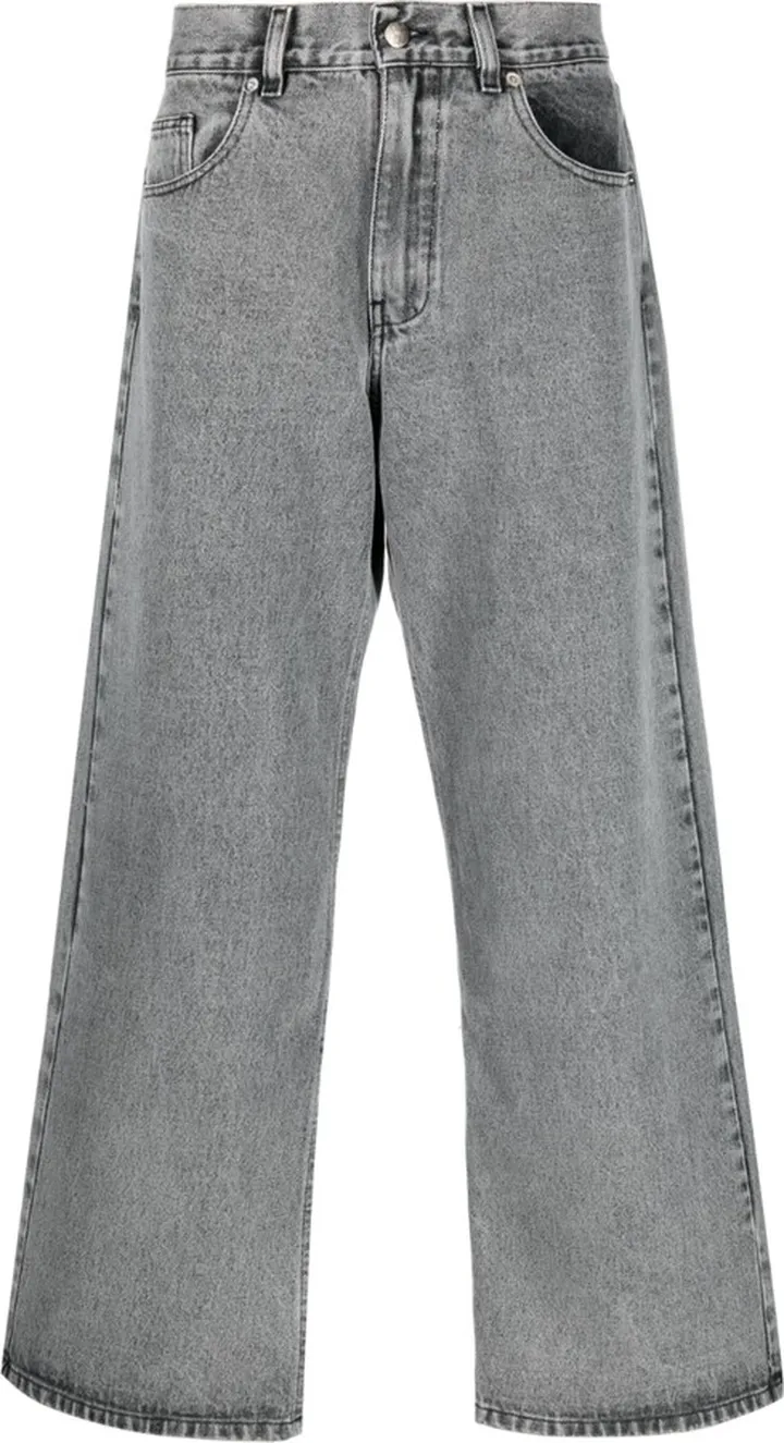 Plain Wide-Leg Jeans