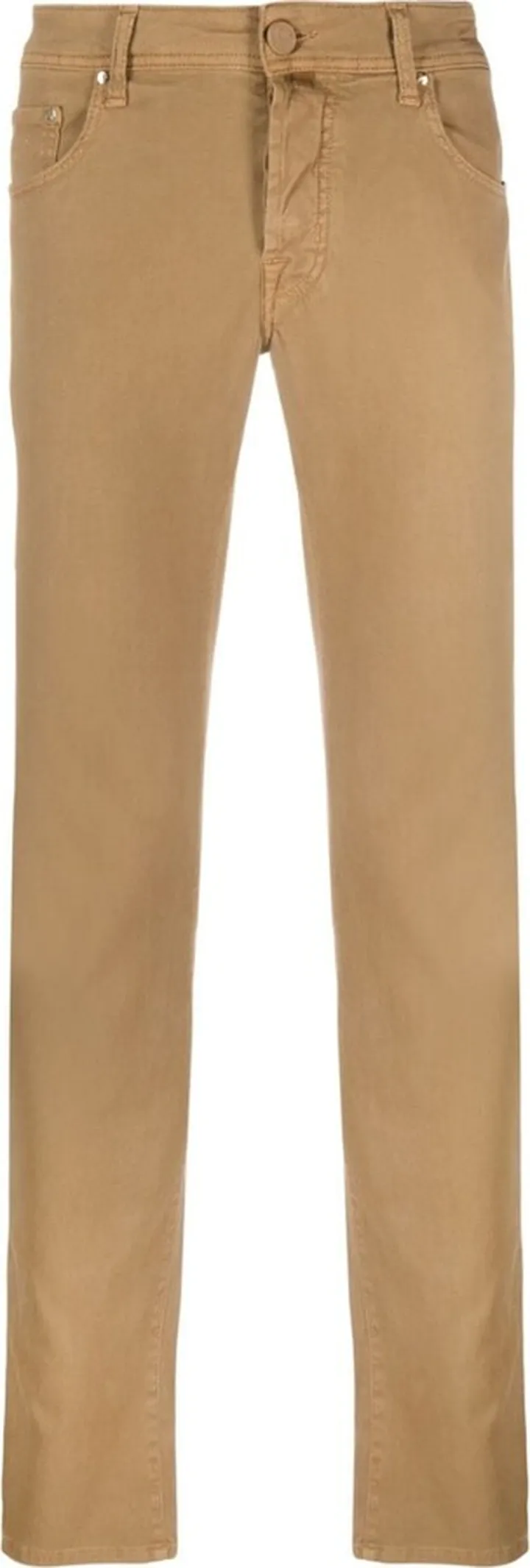 Scarf-Detailing Straight-Leg Trousers