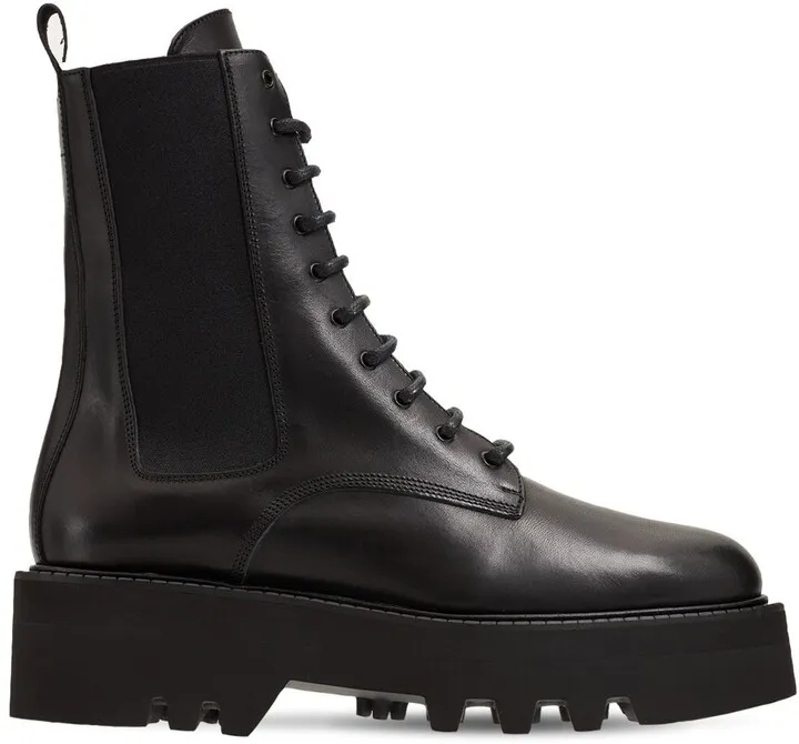 55mm Pesaro leather combat boots