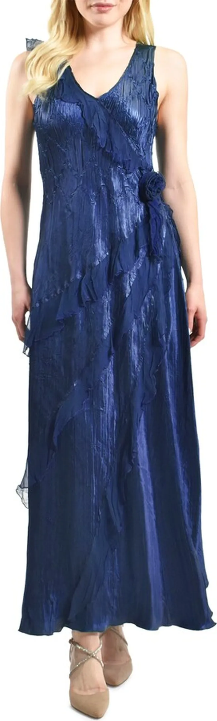 Tiered Faux Wrap Cocktail Dress