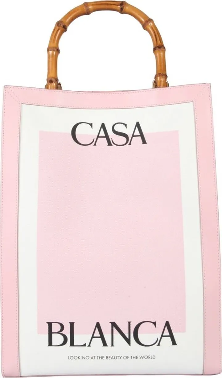 Casablanca Logo Print Two-Tone Tote Bag