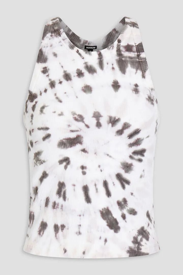 Tie-dyed Supima cotton-blend tank