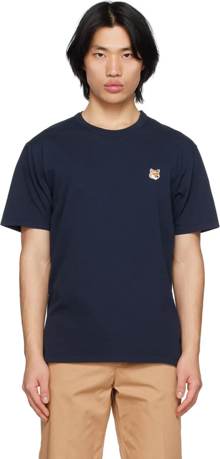 Maison Kitsuné Navy Fox Head T-Shirt