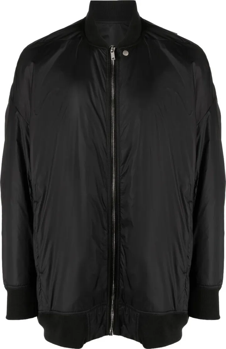 Black Zip-Up Bomber Jacket