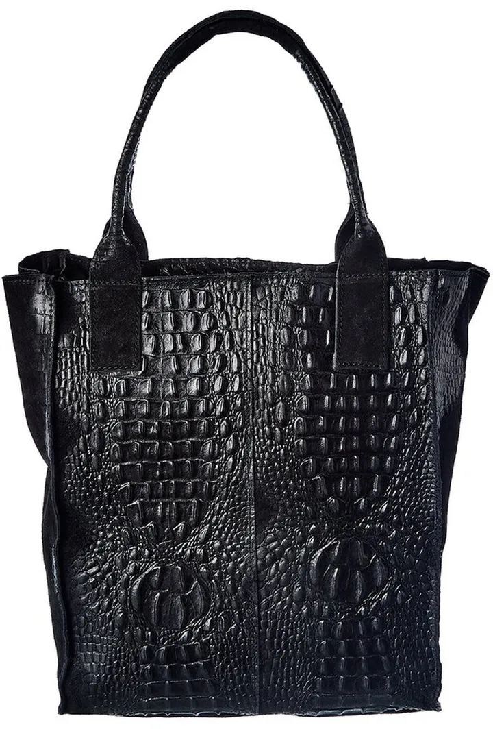 Jijou Capri Sacca Croc-Embossed Leather & Suede Tote