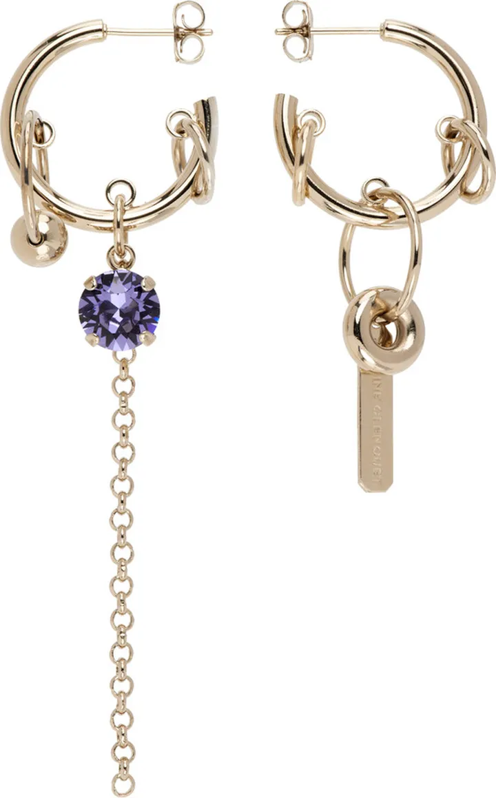 Justine Clenquet Gold Cat Earrings
