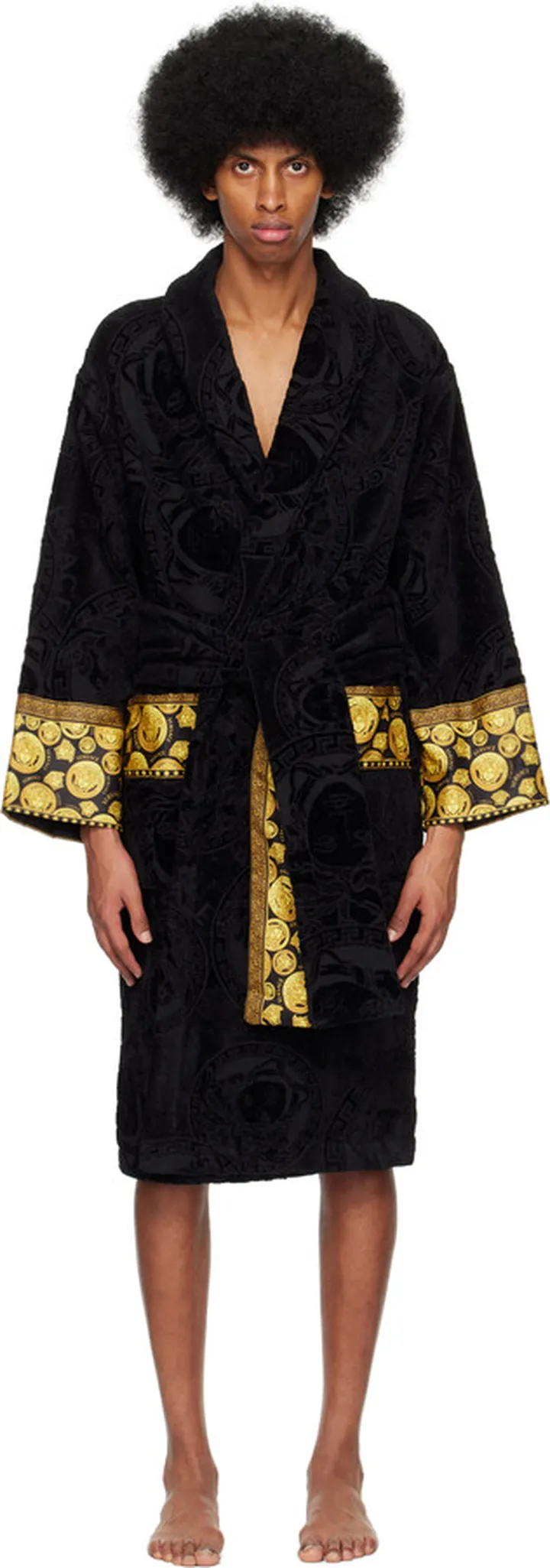 Versace Underwear Black & Gold 'I Heart Baroque' Robe