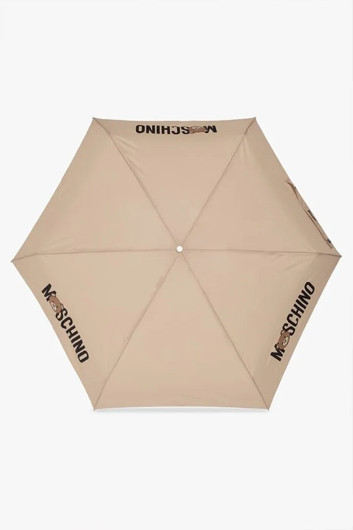 Moschino Wrist Wrap Logo Printed Compact Umbrella