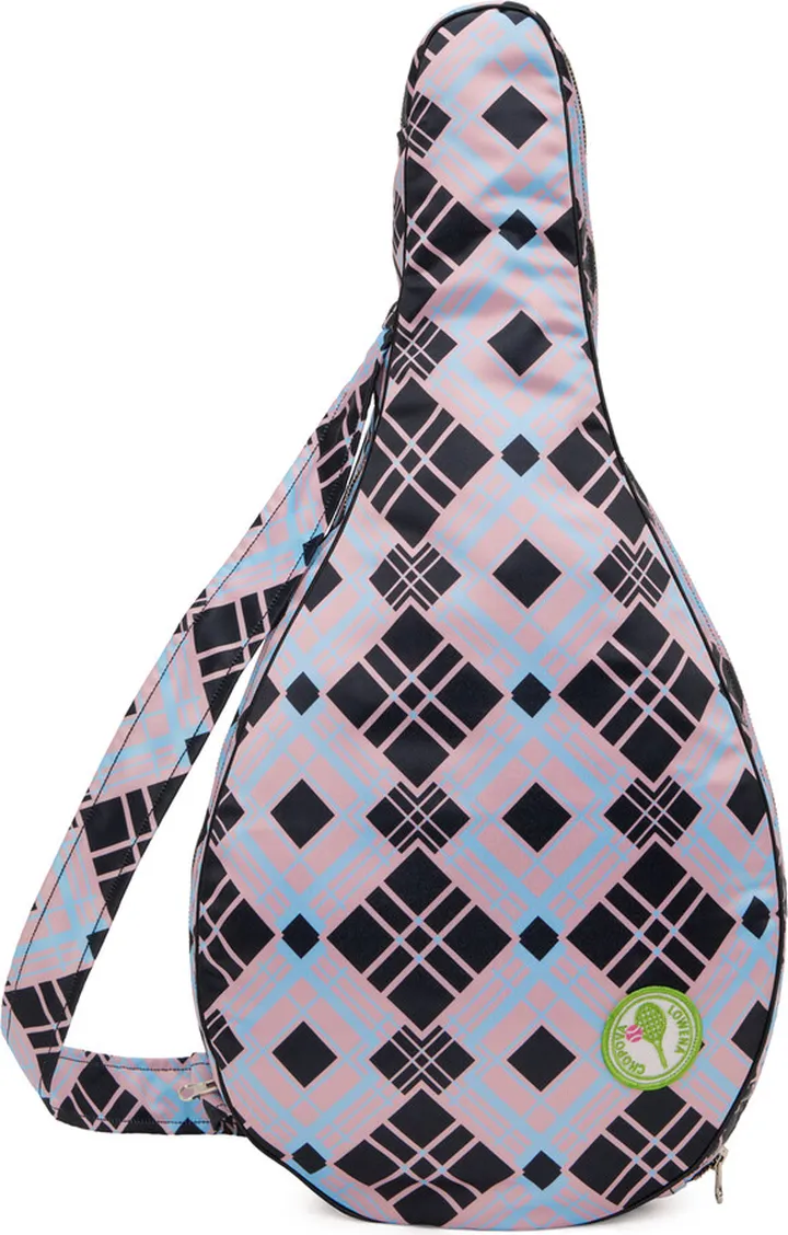 Chopova Lowena Pink Tartan Faux Racket Bag