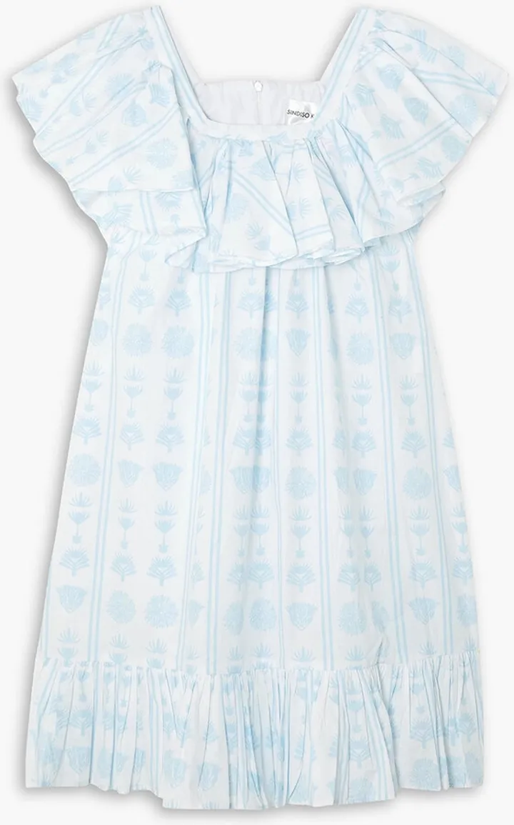 + The Vanguard ruffled printed cotton-poplin mini dress