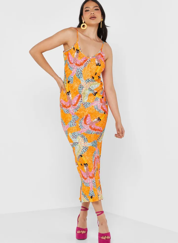 Strappy Printed Dress