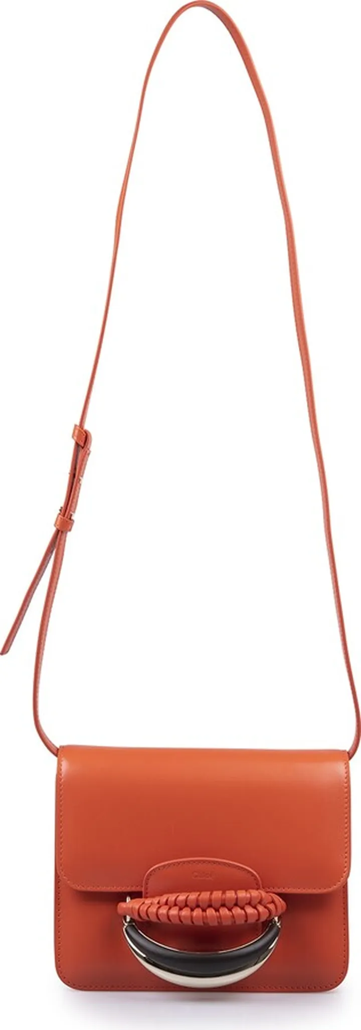 Kattie Shoulder Bag In Orange Shiny Leather