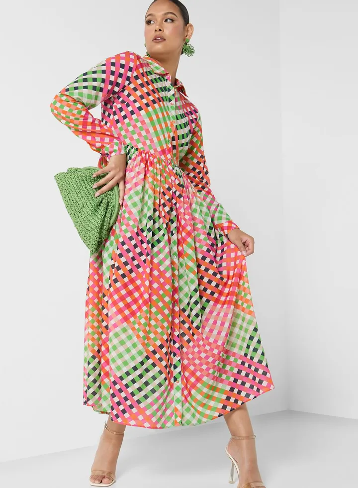 Checked Shirt Dress