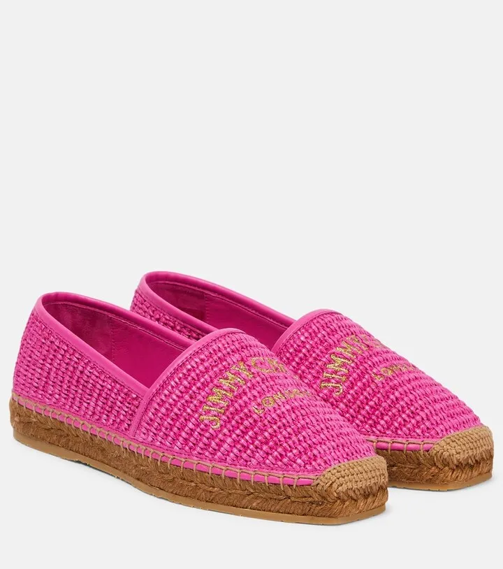 Brie Flat logo raffia espadrilles