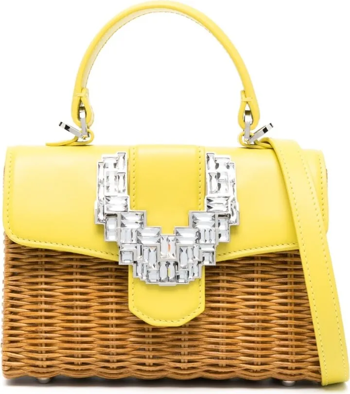 Annette woven-wicker tote bag