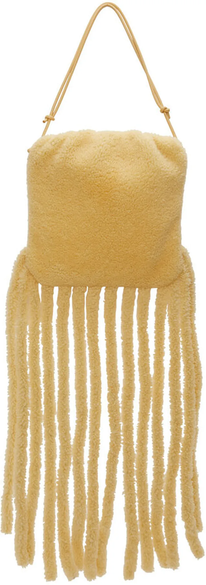 Bottega Veneta Beige Shearling 'The Fringe' Shoulder Bag