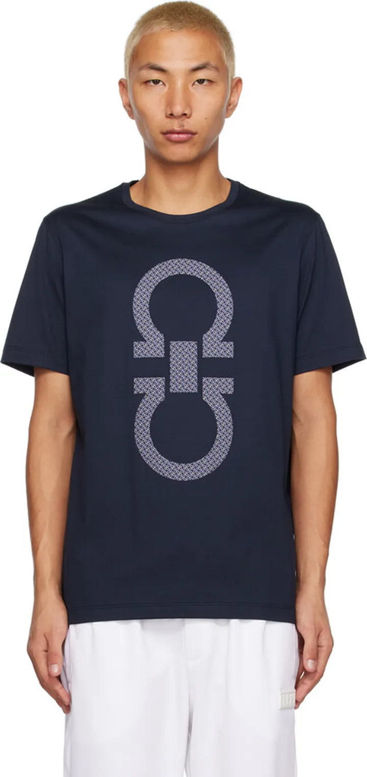 Ferragamo Navy Maxi Gancio T-Shirt