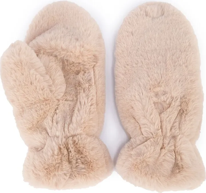 Coco faux-fur mittens